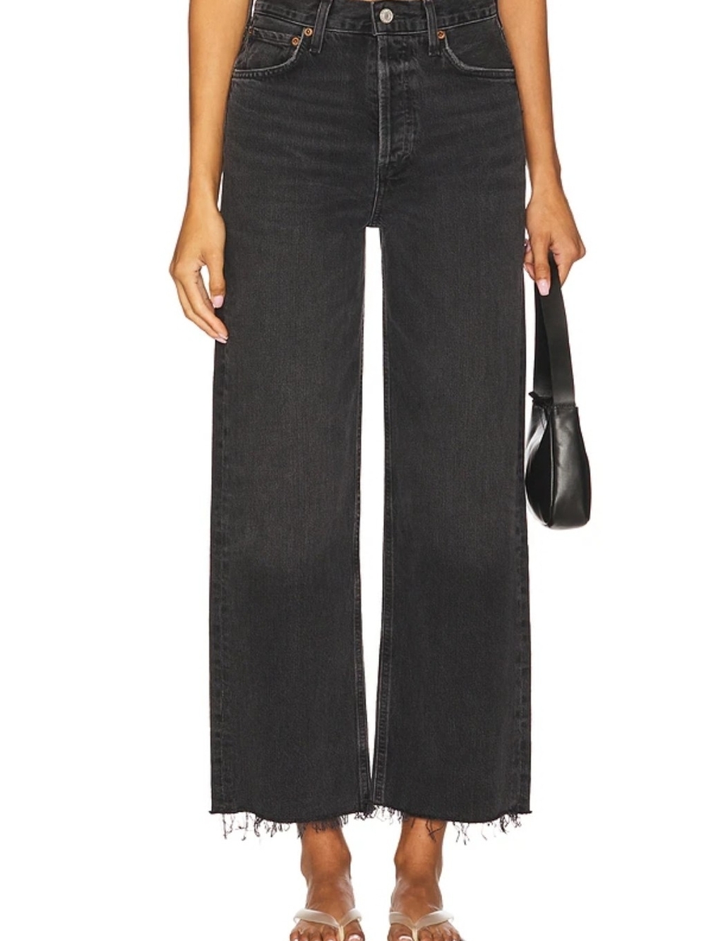 Oat New York High-Rise Wide Leg Jeans in Black